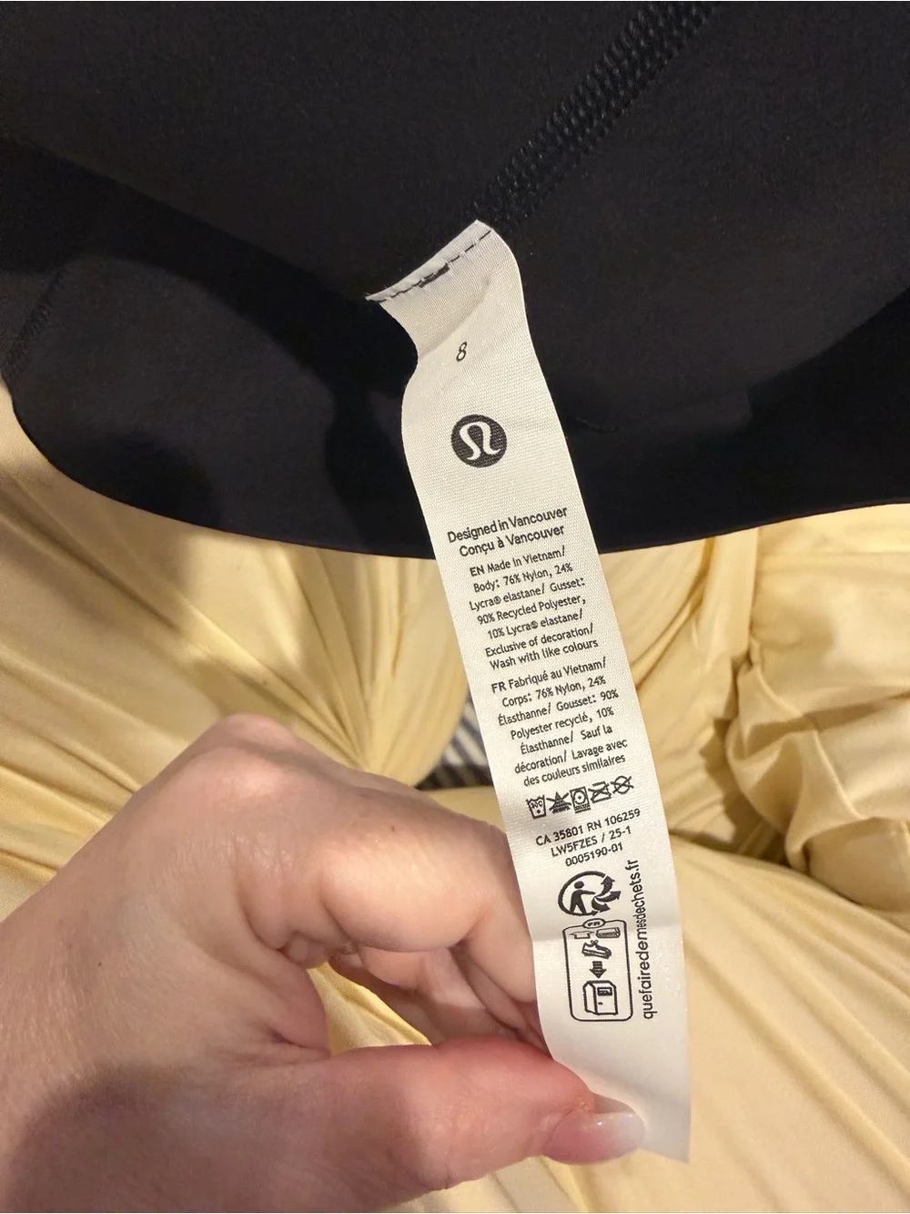 lululemon athletica Black Leggings with Reflective Logo